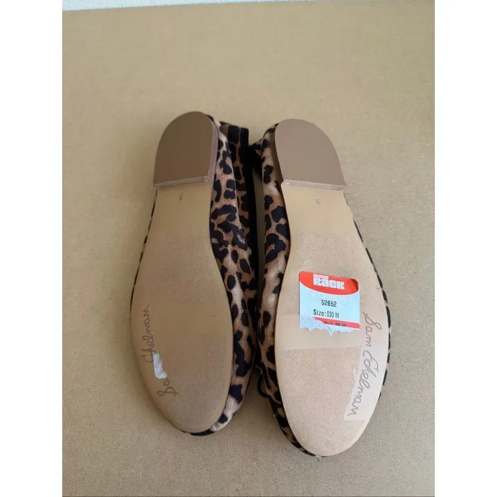 Sam Edelman Felicia Ballet Flat Leopard Prnt Bow size 3